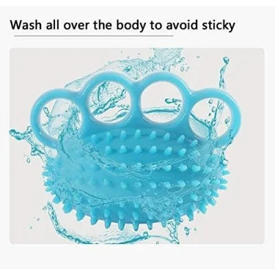 Four Finger Grip Ball, Palm Massage, Bump Stimulation, Hand Grip Exercise, Strength Recovery - Blue